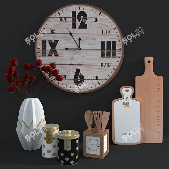 Elegant Kitchen Decor Set 3D model image 1