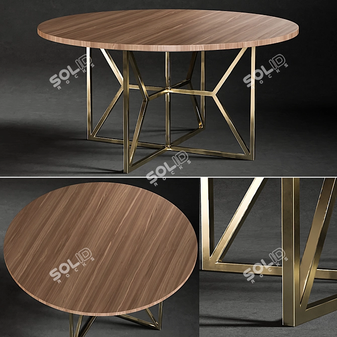 Hayes Acacia Dining Table: Realistic 3D Model 3D model image 1