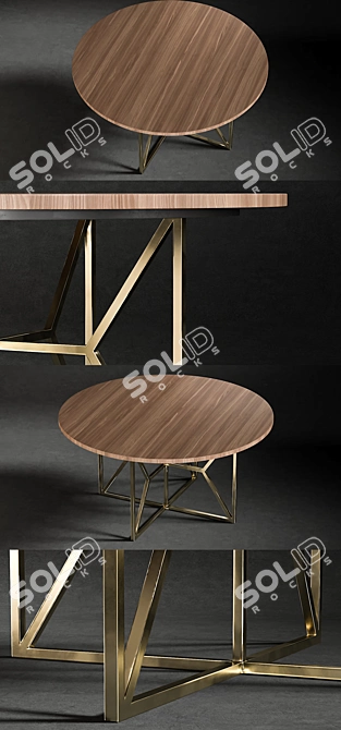 Hayes Acacia Dining Table: Realistic 3D Model 3D model image 2