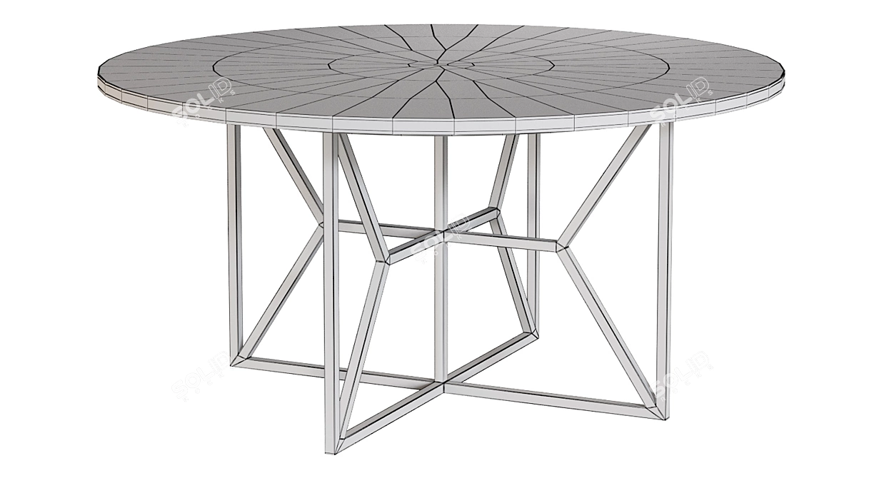 Hayes Acacia Dining Table: Realistic 3D Model 3D model image 3
