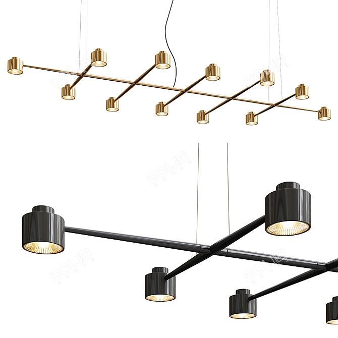 Elegant Spider Pendant Light 3D model image 1