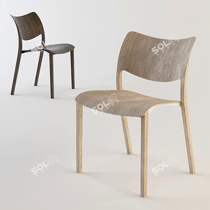 Modern Classic Wood Chair: Stua Laclasica 3D model image 1