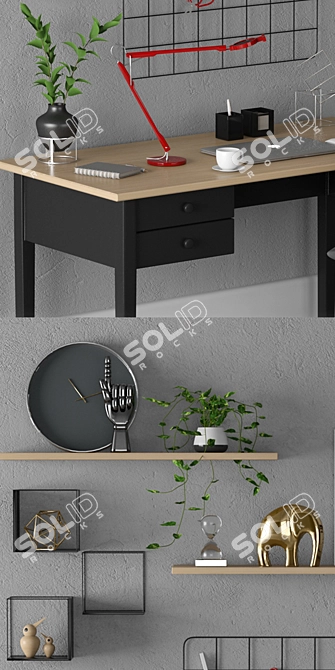 Modern Office Desk: ARKELSTORP 3D model image 2
