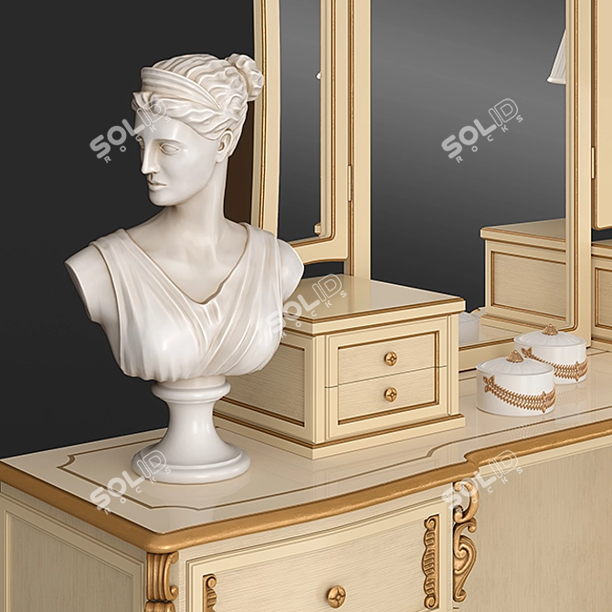 Elegant Vanity Set 3D model image 3