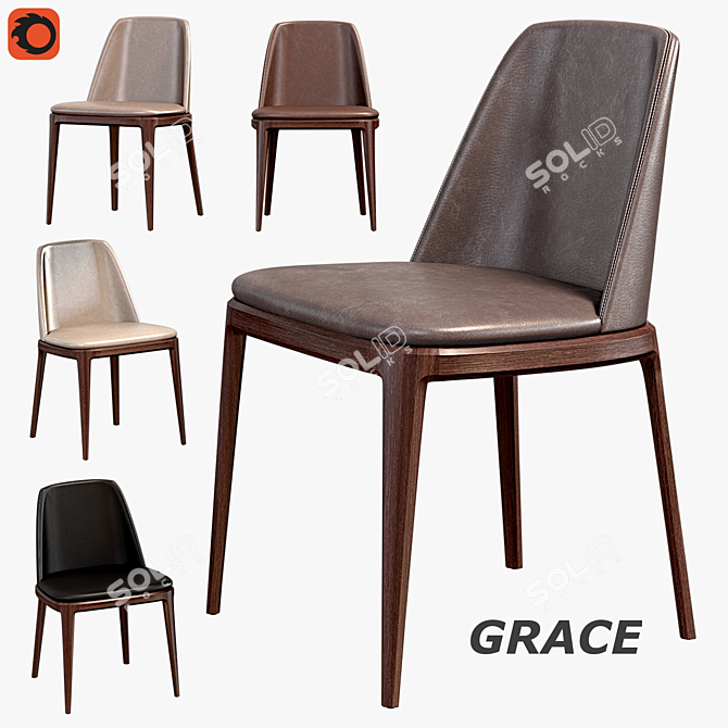 Elegant Grace Chair 3D model image 1