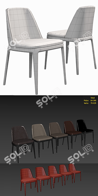 Elegant Grace Chair 3D model image 3