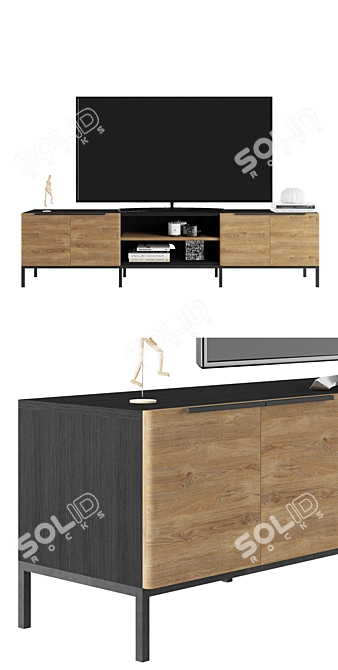 Rigby Natural 80.5" TV Stand 3D model image 2