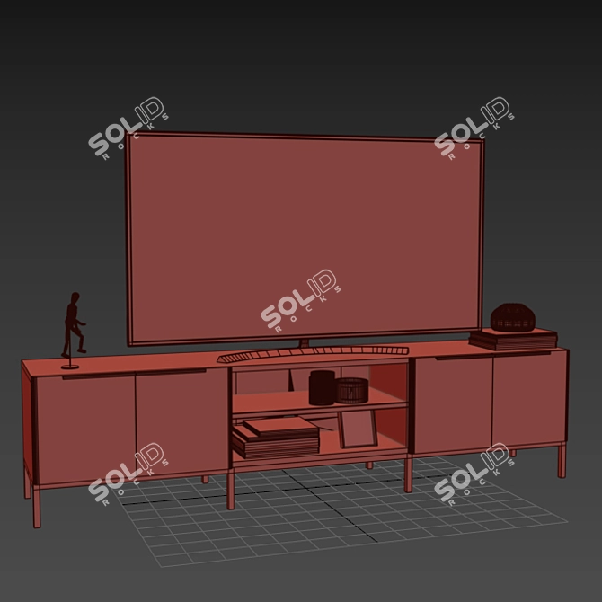 Rigby Natural 80.5" TV Stand 3D model image 3