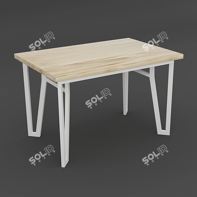 Versatile Solid Wood Table 3D model image 1