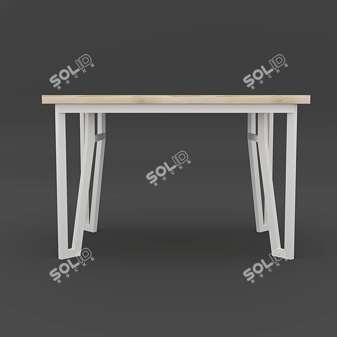 Versatile Solid Wood Table 3D model image 2