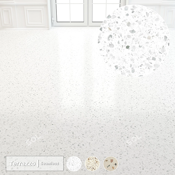 Elegant Seamless Terrazzo Stone 3D model image 1