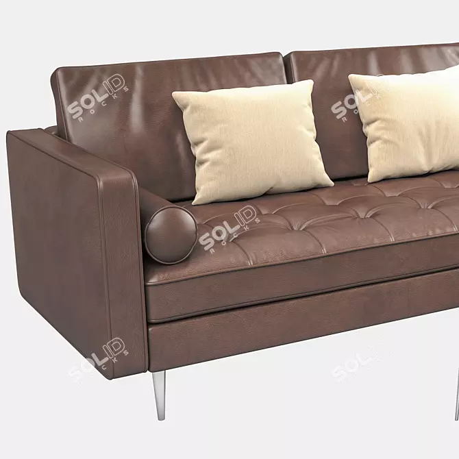 HOSH Leather Sofa Set: Stylish & Spacious 3D model image 2