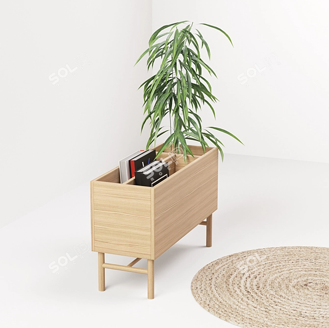  Scandinavian White Oak Side Table 3D model image 3