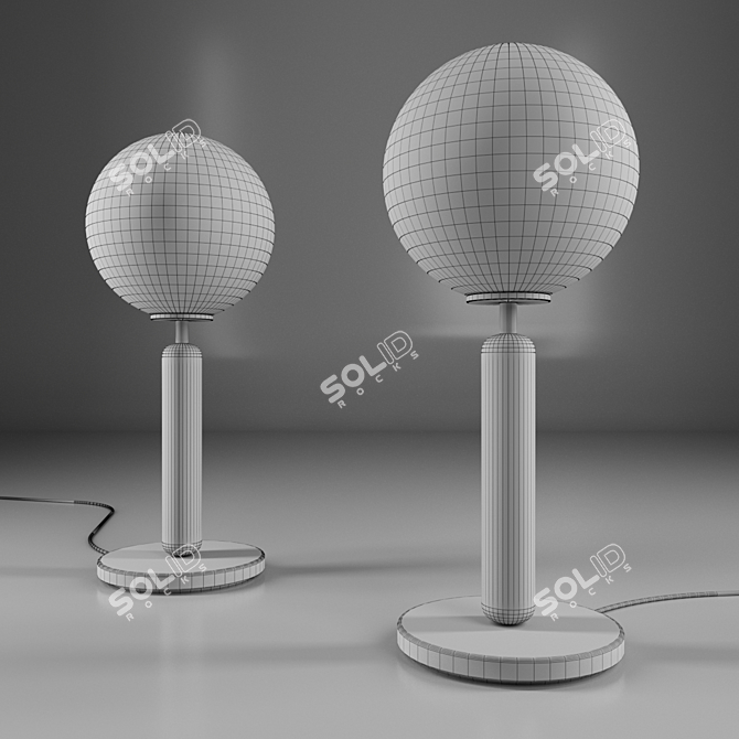 Nordic Opal Glass Table Lamp 3D model image 2