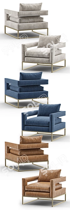 Bevin Velvet Accent Chair: Elegant and Luxurious 3D model image 2