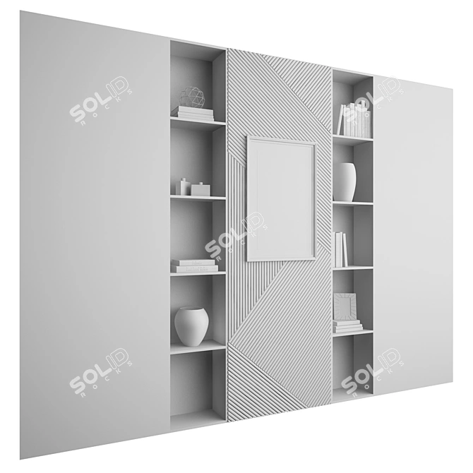 Wood and Marble Shelf 3D model image 3