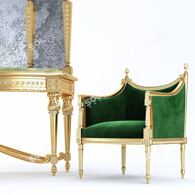 Regal Louis XVI Console Set 3D model image 2