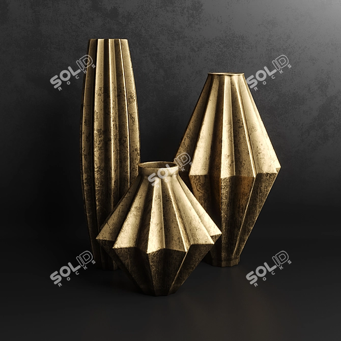 Elegant Vases Set for Decor 3D model image 1