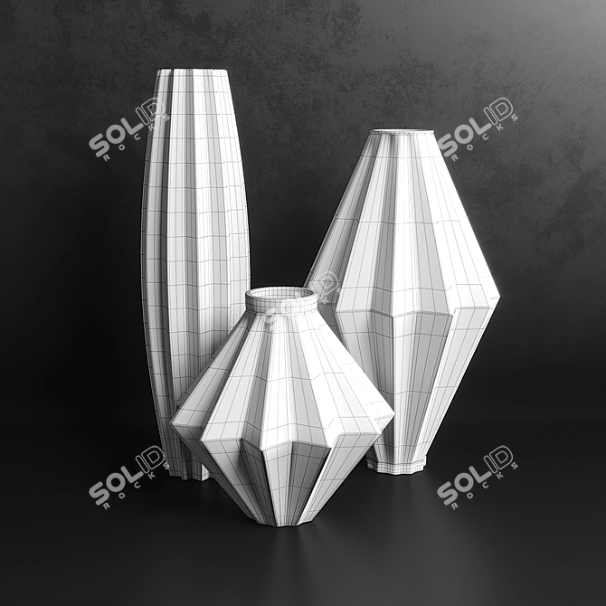 Elegant Vases Set for Decor 3D model image 2
