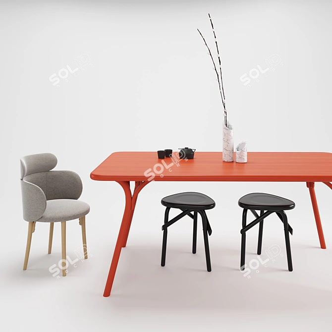 Sleek Lunch Group with GTV Design 3D model image 2