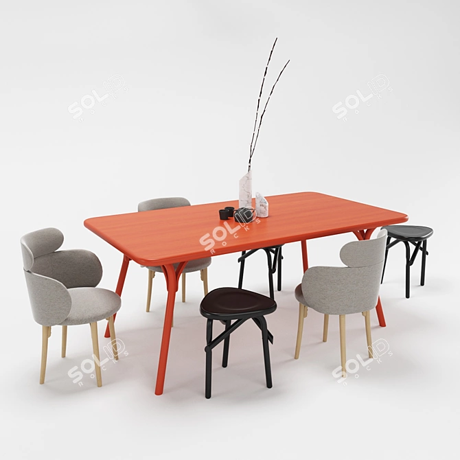 Sleek Lunch Group with GTV Design 3D model image 3