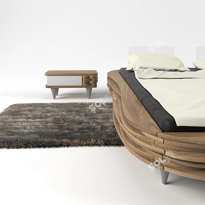 Organique Fur Bed - Luxurious Comfort 3D model image 2