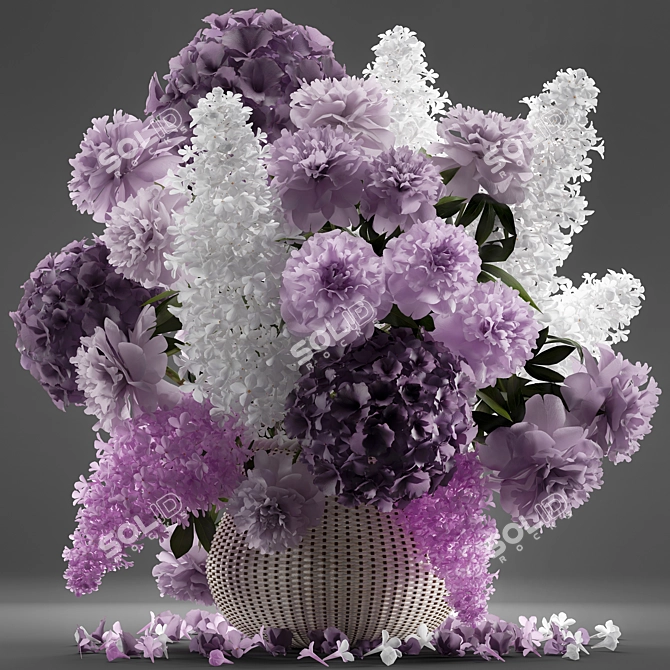 Spring Blossoms Bouquet 3D model image 1