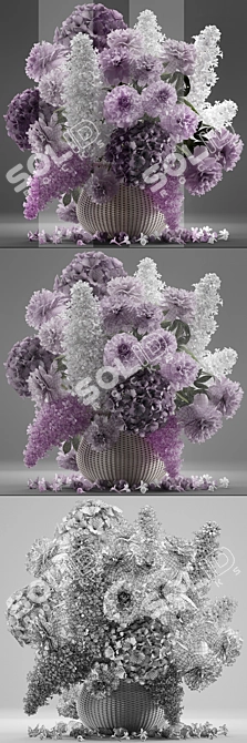 Spring Blossoms Bouquet 3D model image 3