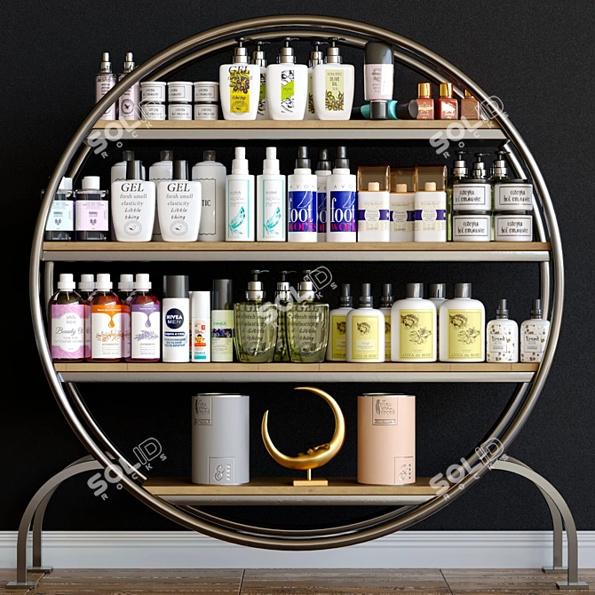 Stylish Beauty Rack: Salon Cosmetics.Fashionable Display Stand.Perfume Organize 3D model image 1