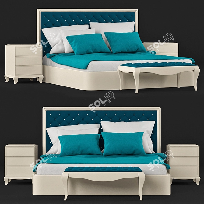 Sea Wave Bedroom Set 3D model image 1