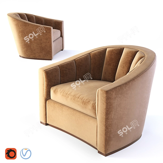 Cameron Collection Lombard Chair - Stylish and Comfortable Seating 3D model image 1