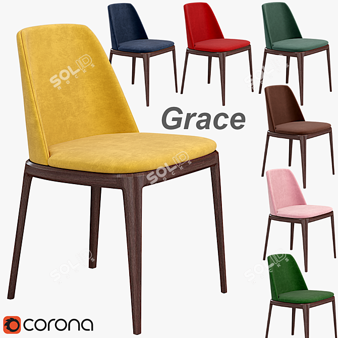 Elegant Grace Chair by Poliform 3D model image 1