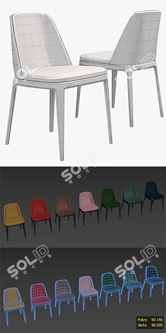 Elegant Grace Chair by Poliform 3D model image 3