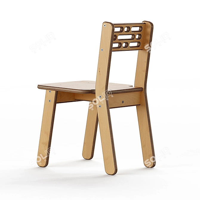 Module Birch Plywood Chair 3D model image 2