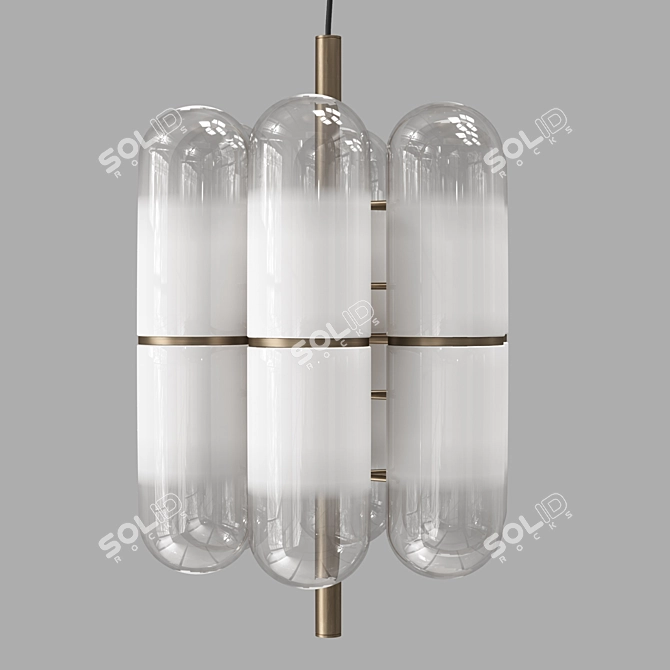 Elegant Suspension Lamp "Nilufar 3D model image 1