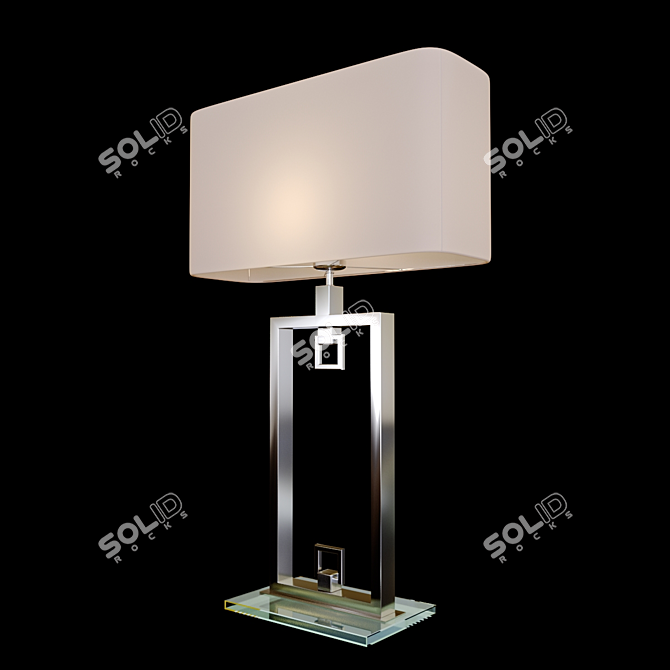 Elegant Nickel Finish Table Lamp 3D model image 1