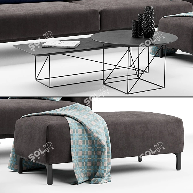 AVALANCHE | Upholstered 3-Seater Sofa 3D model image 2