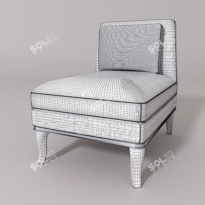 Elegant Simpson Armchair 3D model image 3