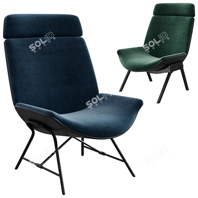 Wittmann Melange Armchair: Sleek and Stylish Seating 3D model image 1