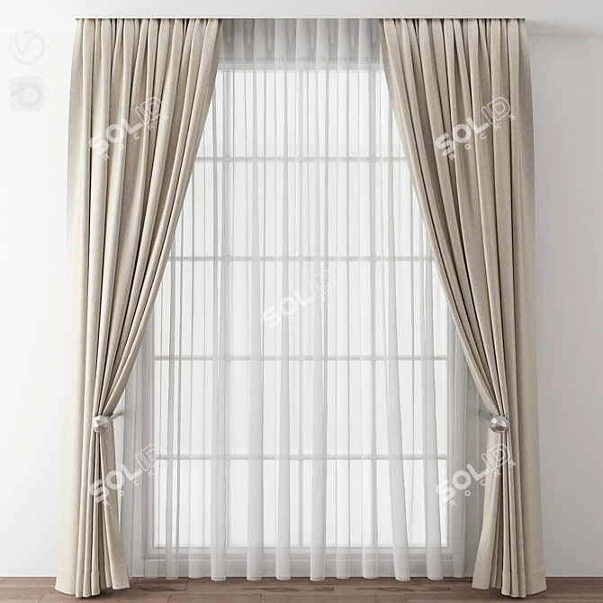 Elegant Drapery 3D model image 1