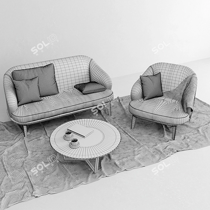 Minotti Leslie: Modern & Stylish Seating Set 3D model image 3