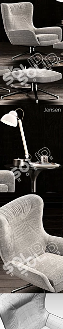  Stylish Minotti Jensen Armchair Set 3D model image 3