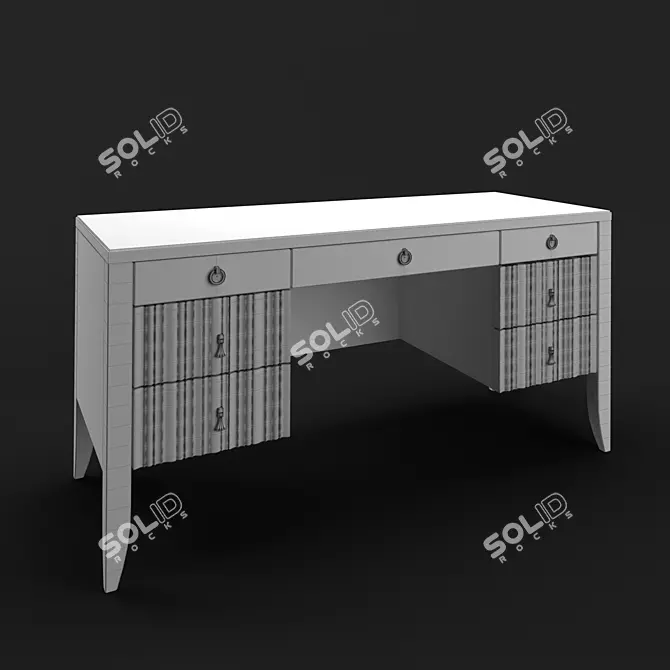 Cherry Veneer Writing Desk by Fratelli Barri 3D model image 2