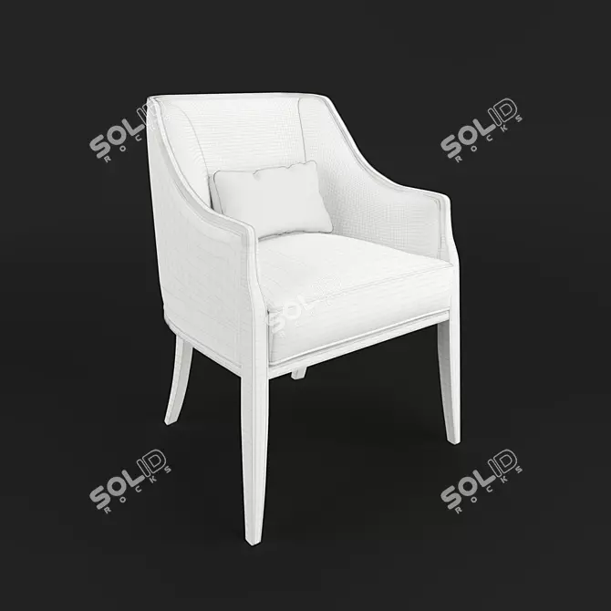 Luxurious Mahogany Semi-Seat by Fratelli Barri MESTRE 3D model image 2