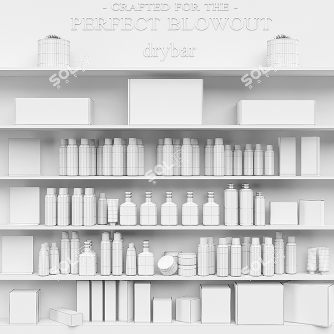 Beauty Salon Essentials: Cosmetics, Makeup, Lotion, Shampoo, Hair Dryer, Perfume 3D model image 2