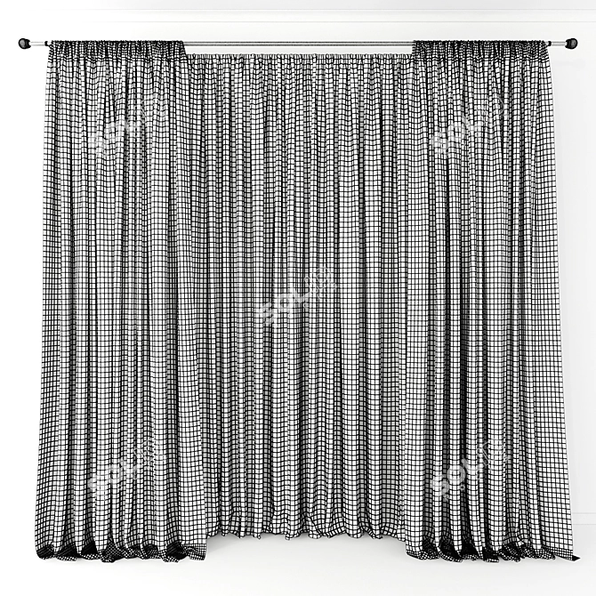 Versatile Window Drapes 3D model image 2