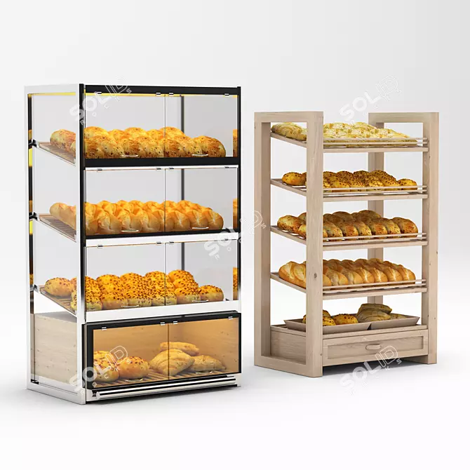 Versatile Bread Racks with Filling - Maximize Storage 3D model image 1