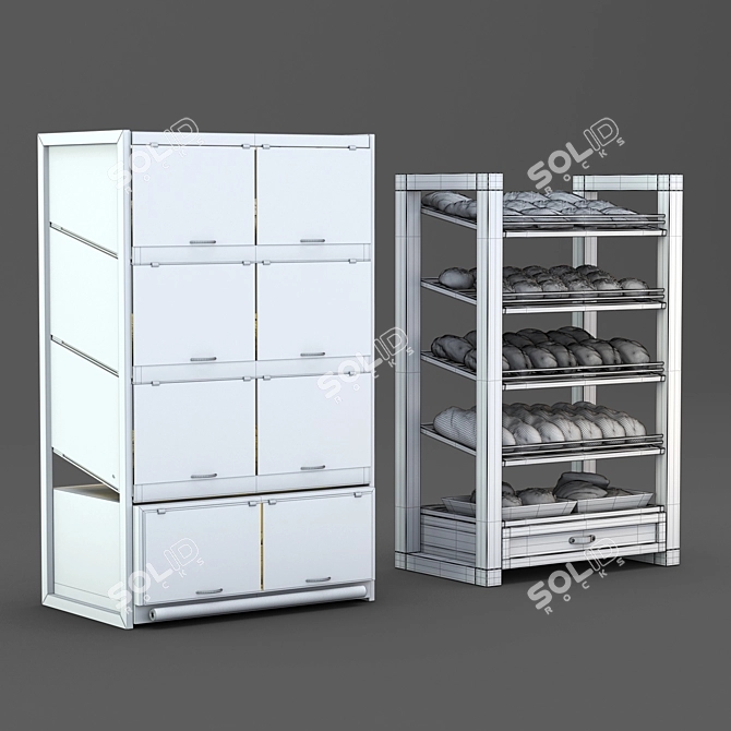 Versatile Bread Racks with Filling - Maximize Storage 3D model image 2