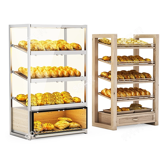 Versatile Bread Racks with Filling - Maximize Storage 3D model image 3