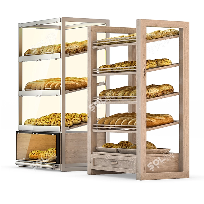 Versatile Bread Racks with Filling - Maximize Storage 3D model image 4